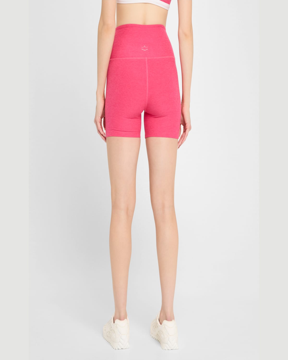 Shop Beyond Yoga Spacedye Keep Pace Biker Shorts In Vivid Pink Heather