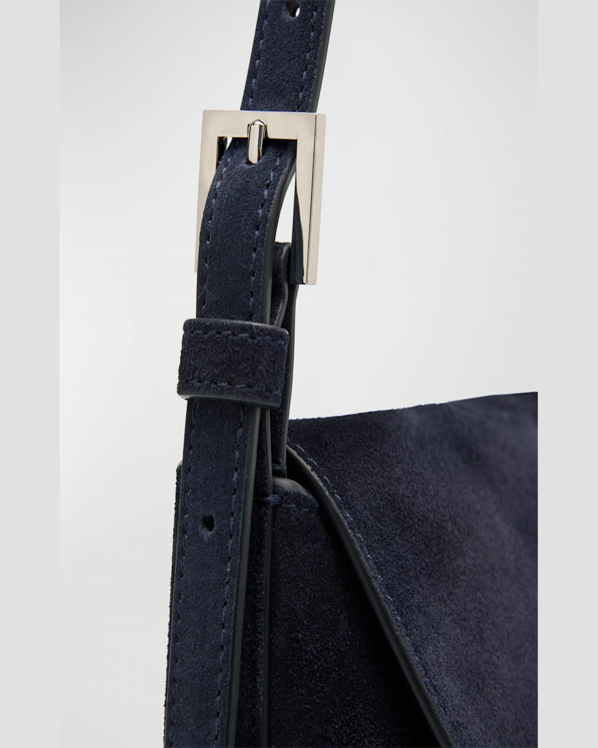 Savette The Small Tondo Hobo Suede Calf Leather In Black