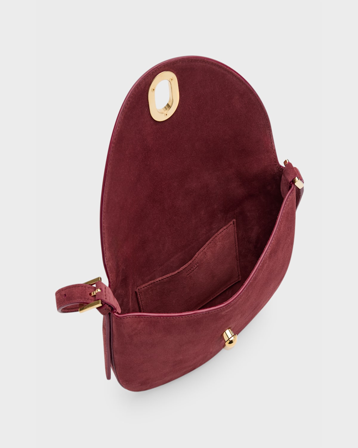 Savette The Tondo Suede Hobo Bag In Saddle