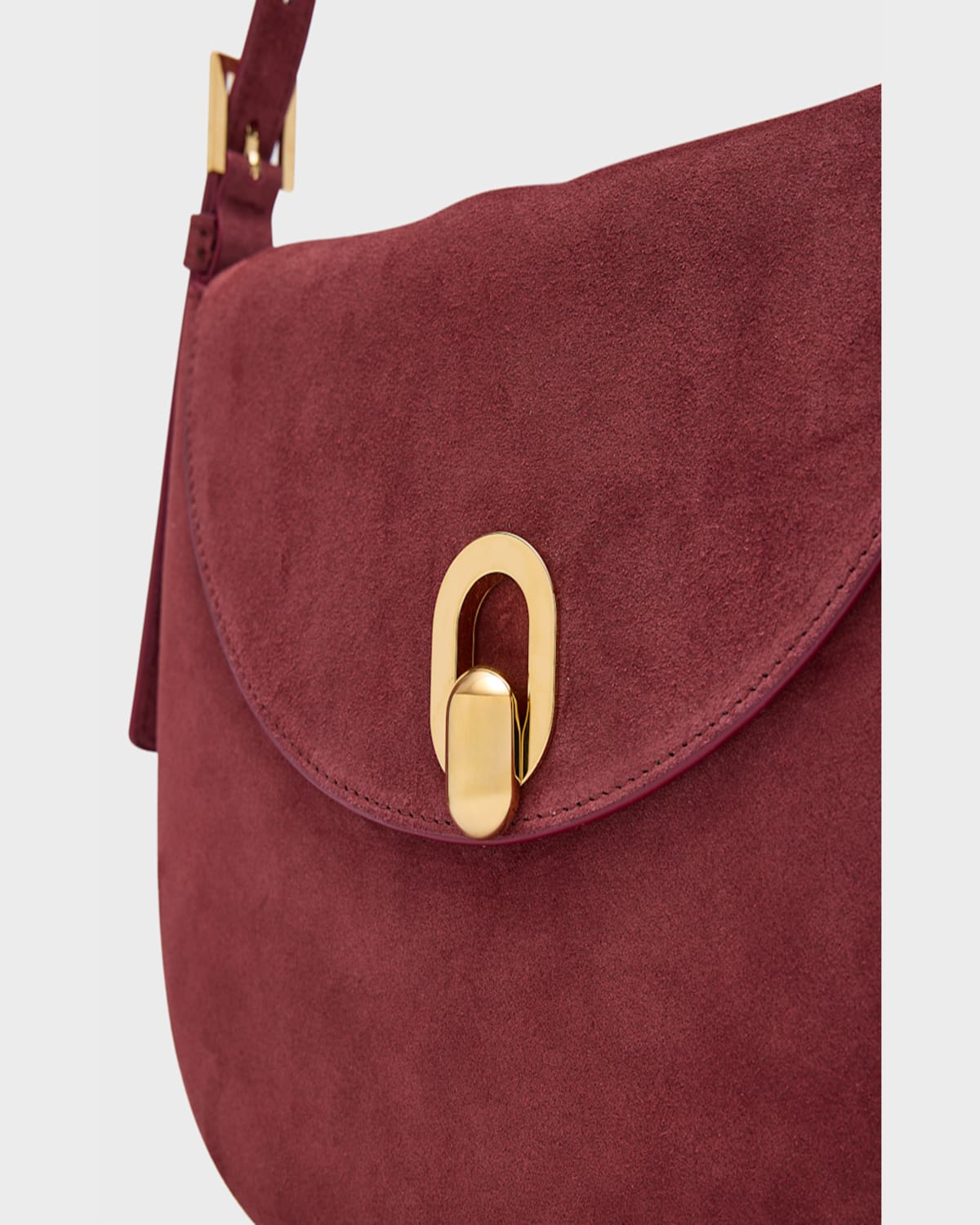 Savette The Tondo Suede Hobo Bag In Saddle