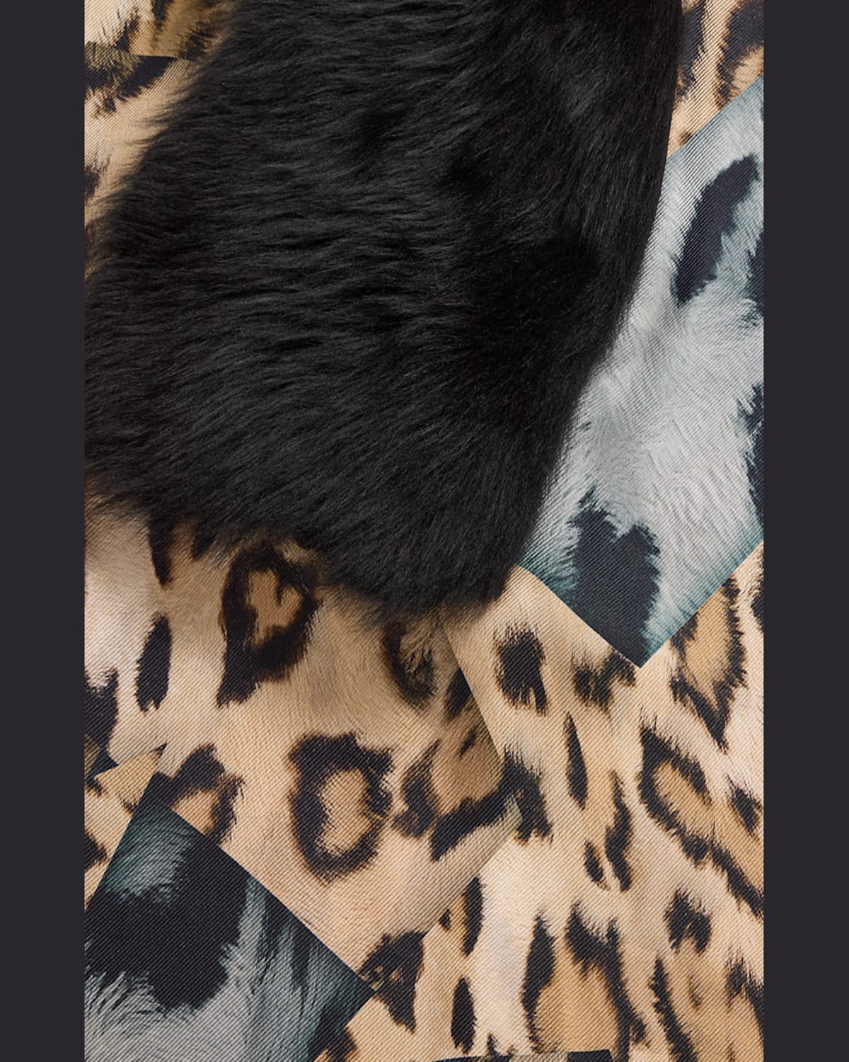 PIERRE-LOUIS MASCIA FANCY SHEARLING PATTERN SCARF 