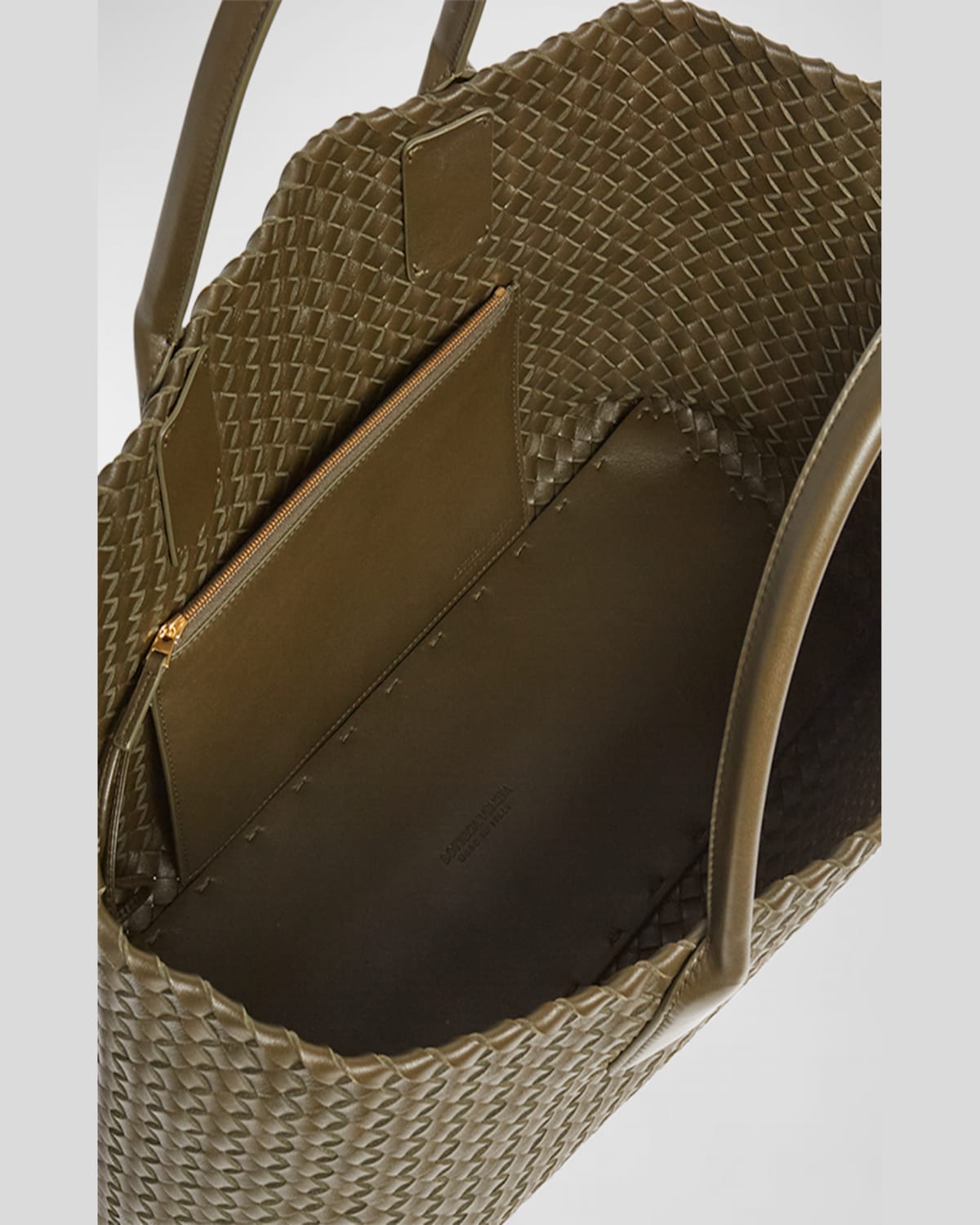 Bottega Veneta Medium Cabat Bag In Kaki-gold