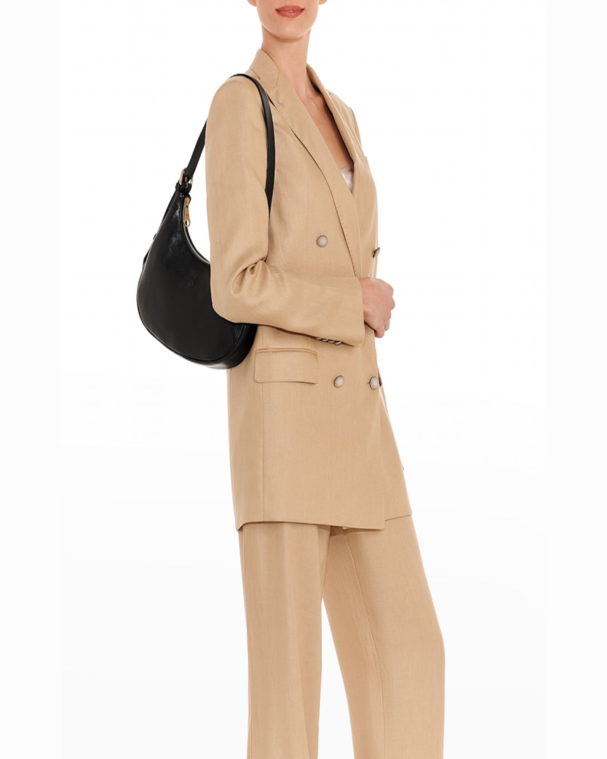 Il Bisonte Belcanto Small Zip Shoulder Bag In Pompelmo