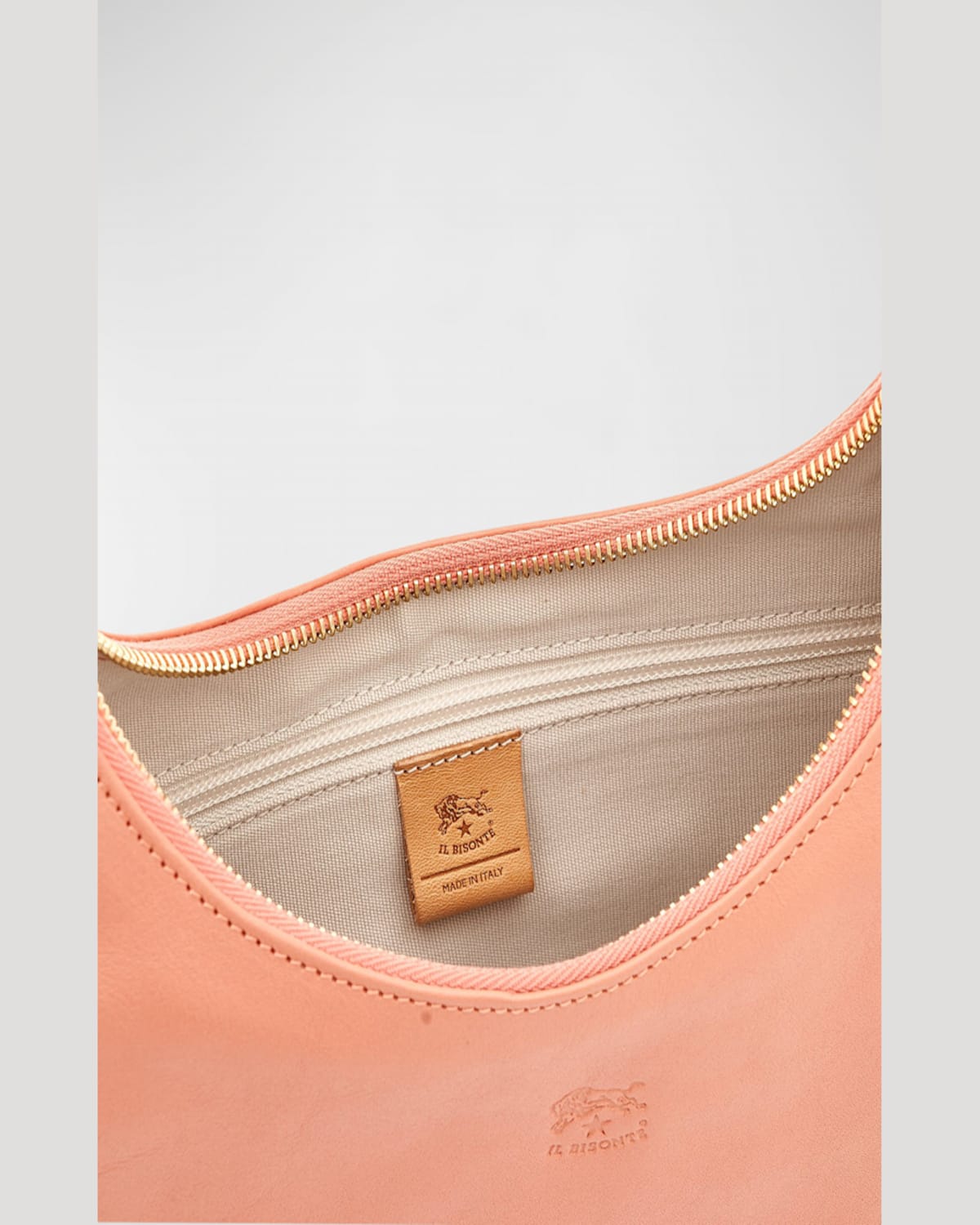 Il Bisonte Belcanto Small Zip Shoulder Bag In Pompelmo