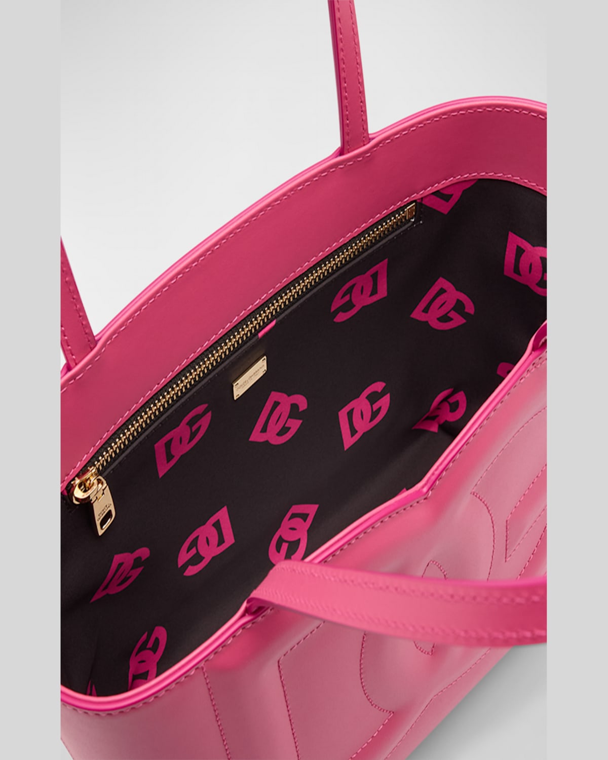 Dolce & Gabbana Dg Logo Leather Tote Bag In Nero