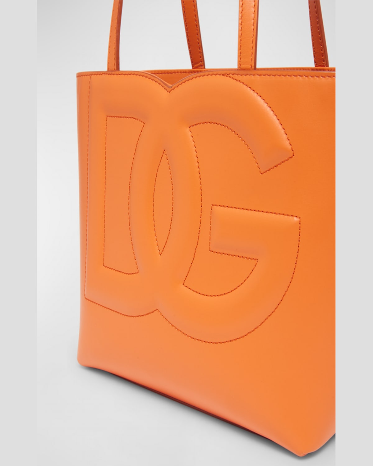 Dolce & Gabbana Dg Logo Leather Tote Bag In Arancio
