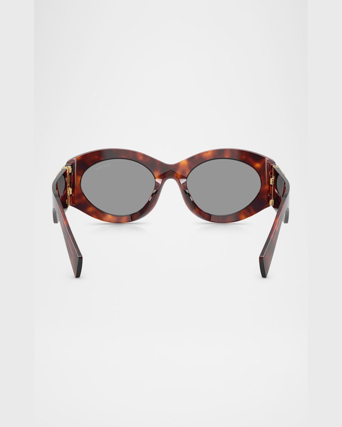 Miu Miu Logo Oval Acetate Sunglasses In Grey