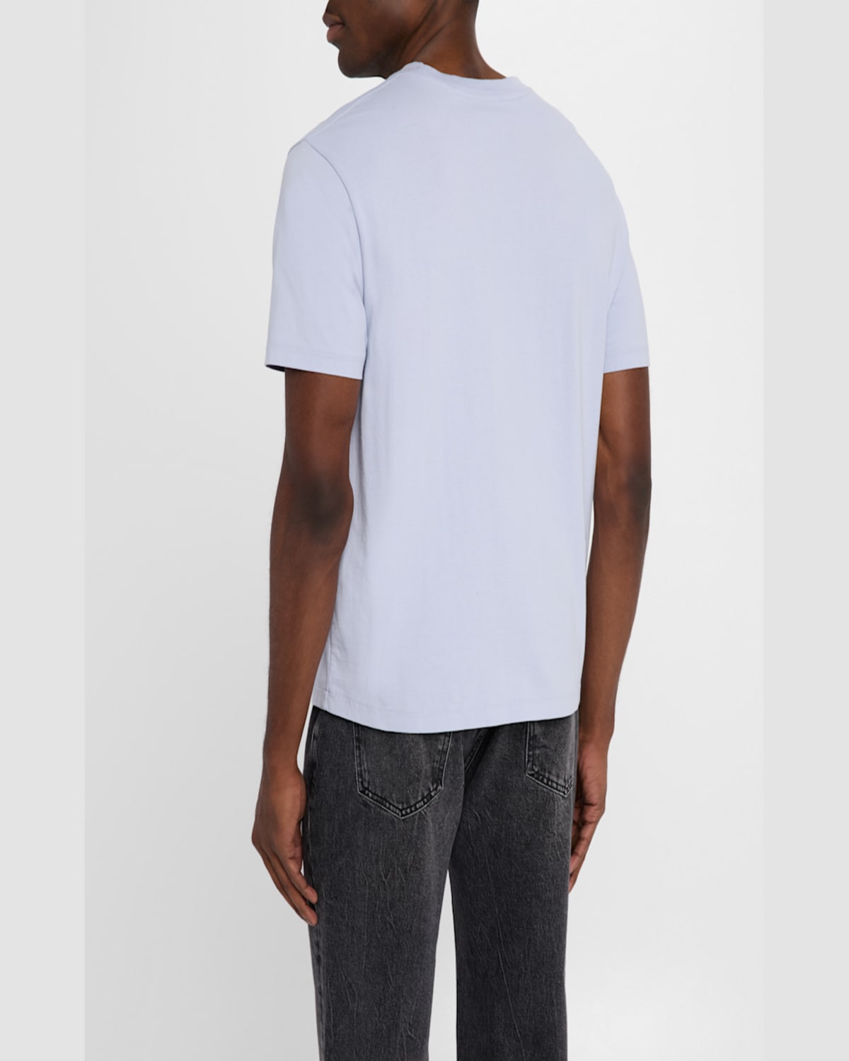 Frame Cotton Embroidered Logo T-shirt In Baby Blue