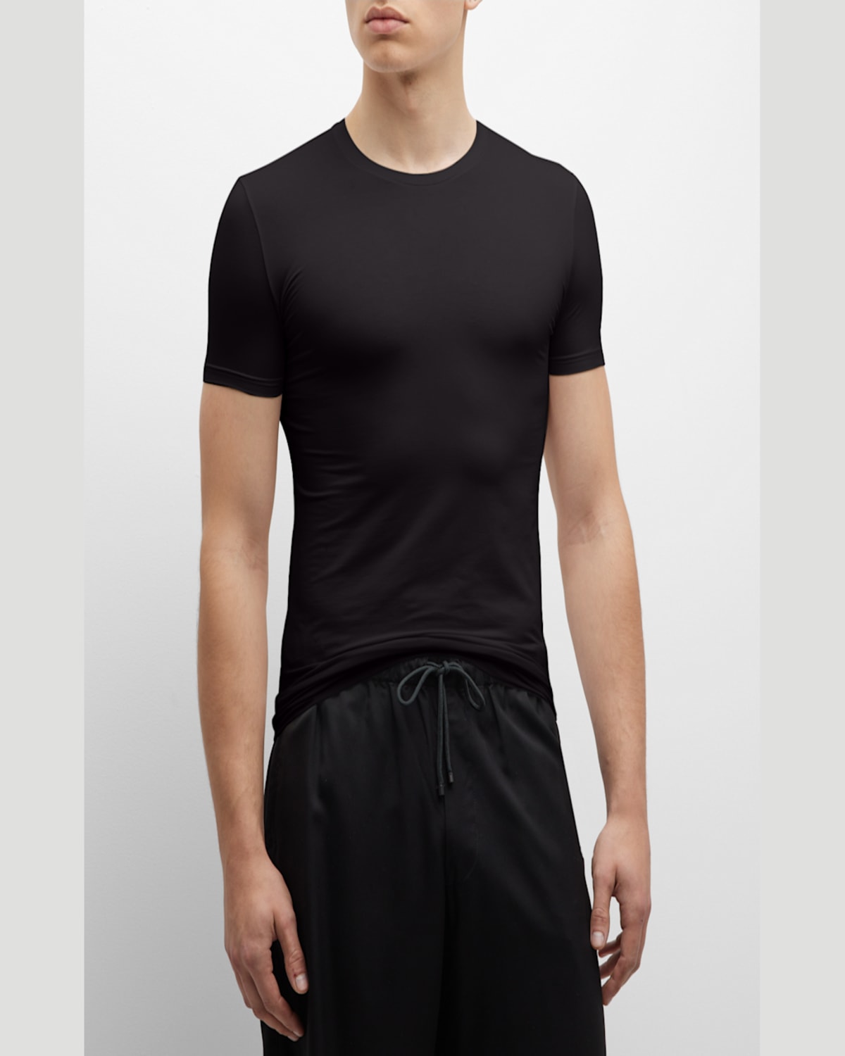 Zegna T-shirt In Cotone Blu Scuro  Uomo In Black