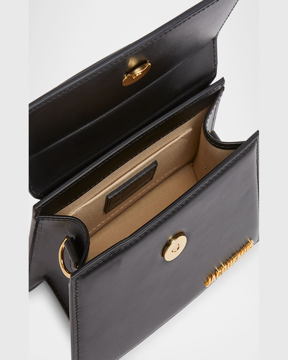 Jacquemus Black Le Chiquito Moyen Leather Top Handle Bag In Black