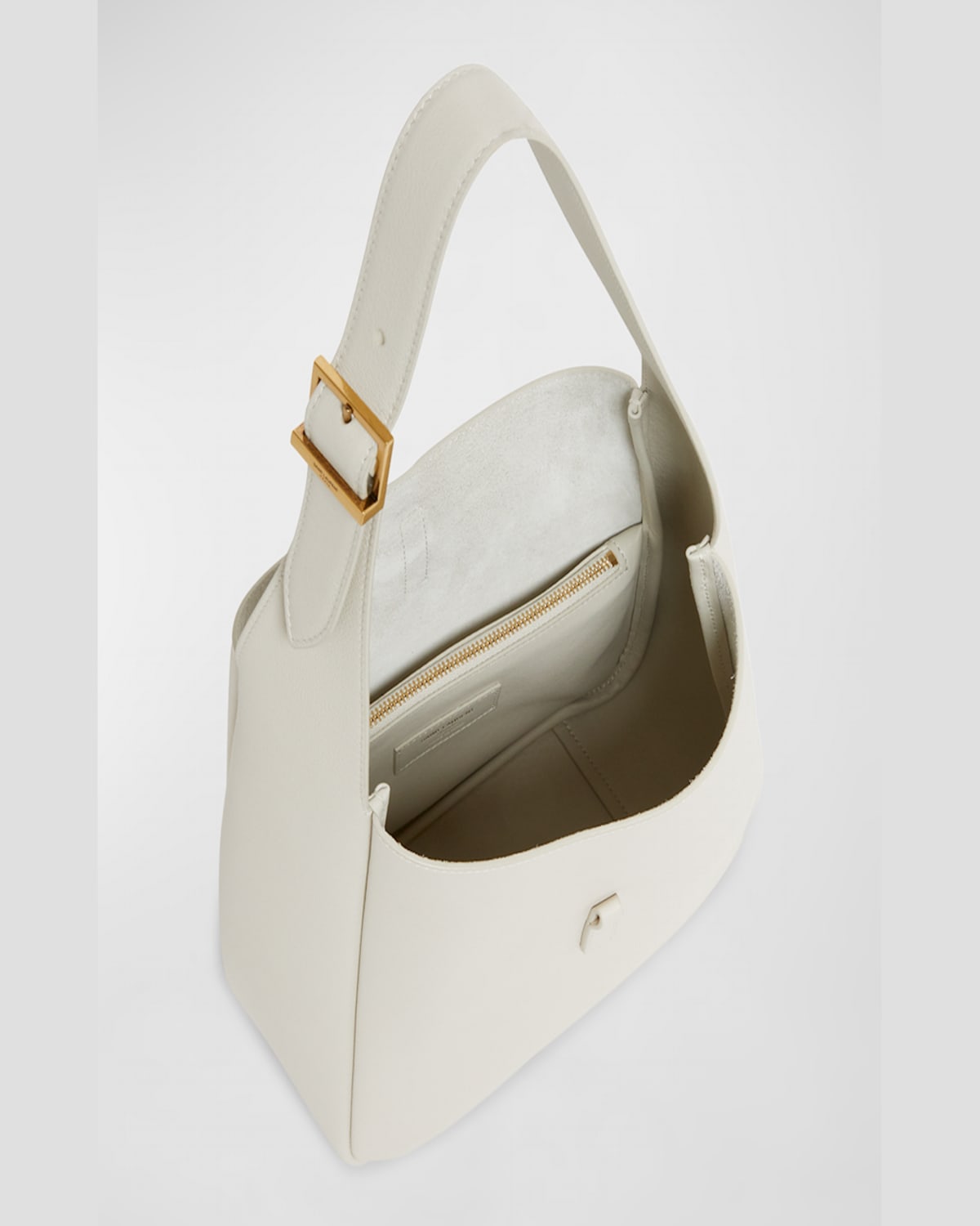 Saint Laurent Le 5 A 7 Ysl Small Hobo In Smooth Supple Leather In Notte