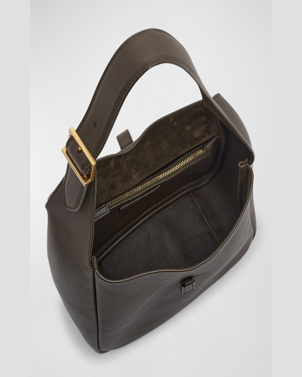 Saint Laurent Le 5 A 7 Ysl Small Hobo In Smooth Supple Leather In Notte