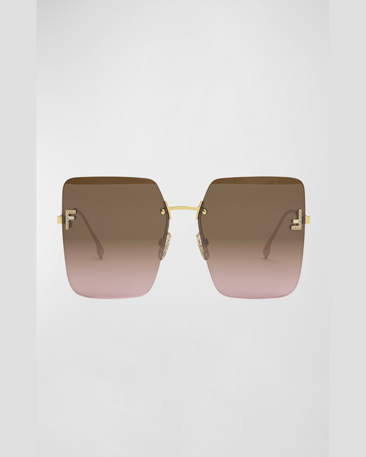 Fendi 59mm Gradient Square Sunglasses In Endura Gold