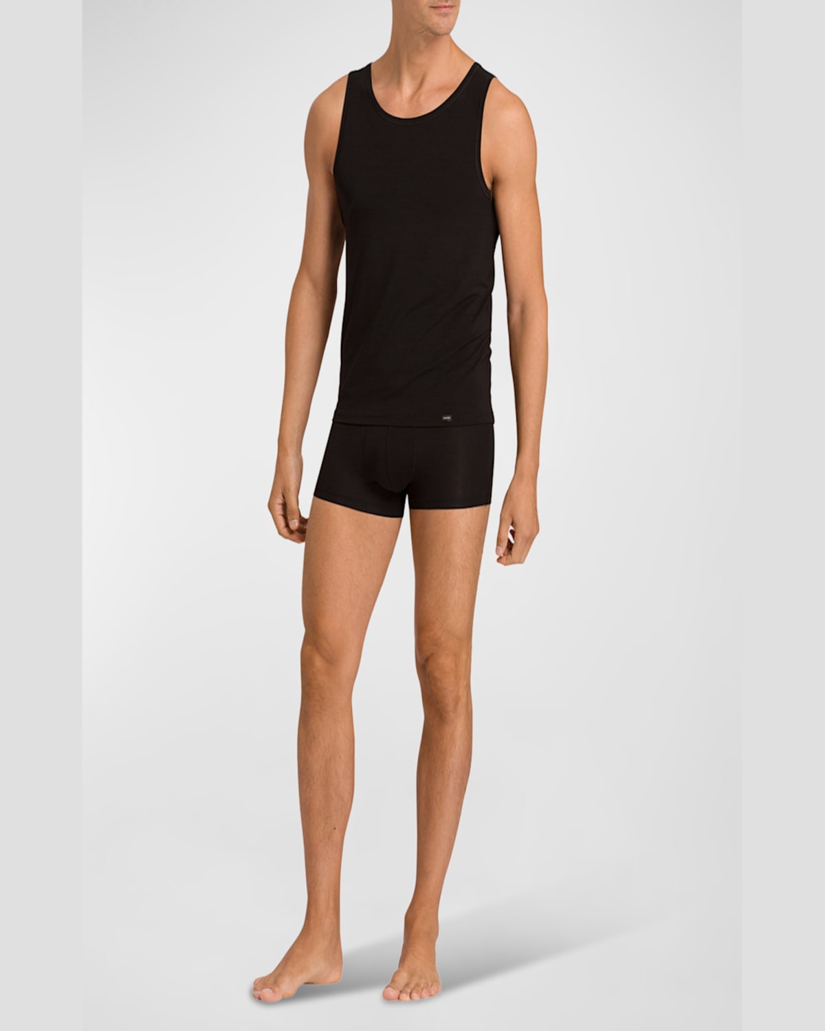 Hanro Natural Function Tencel And Cotton Boxer Brief In Black Clay