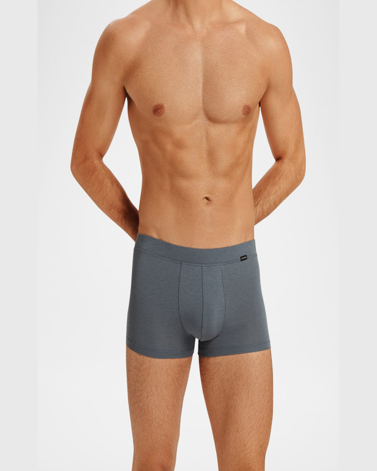 Hanro Natural Function Tencel And Cotton Boxer Brief In Black Clay