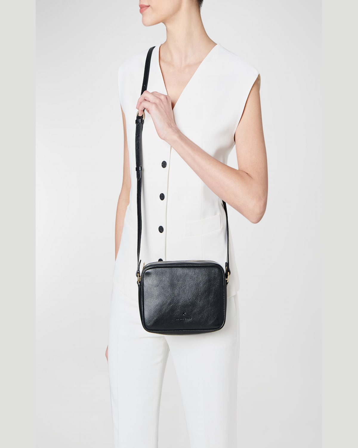 Il Bisonte Oliveta Vacchetta Leather Camera Crossbody Bag In Blu Oltremare