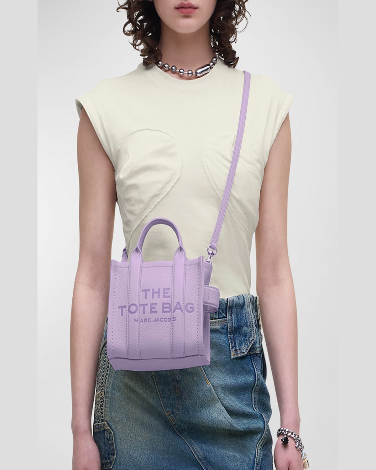 Marc Jacobs The Leather Crossbody Tote Bag In Ribbon Pink