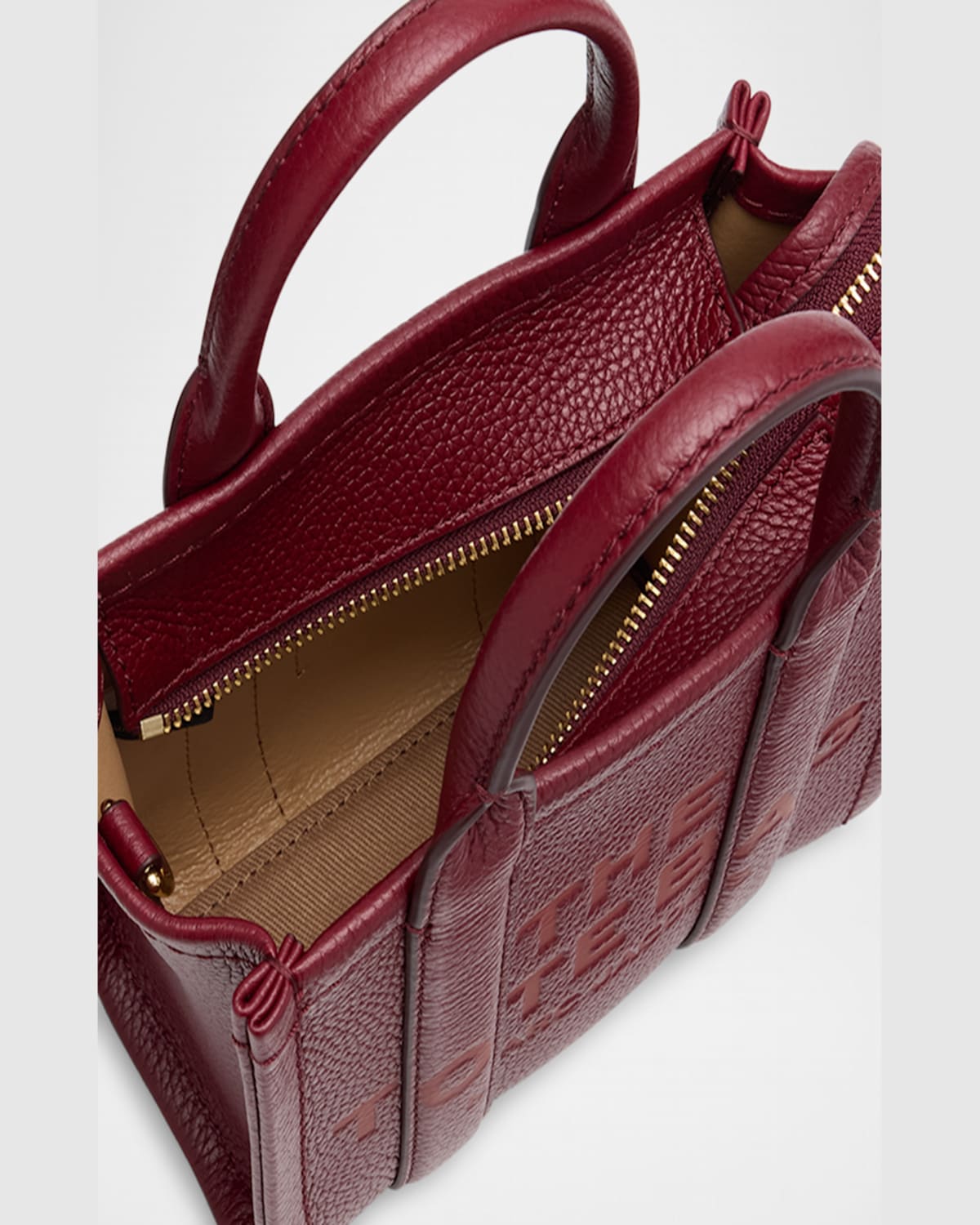 Marc Jacobs The Leather Crossbody Tote Bag In Cherry
