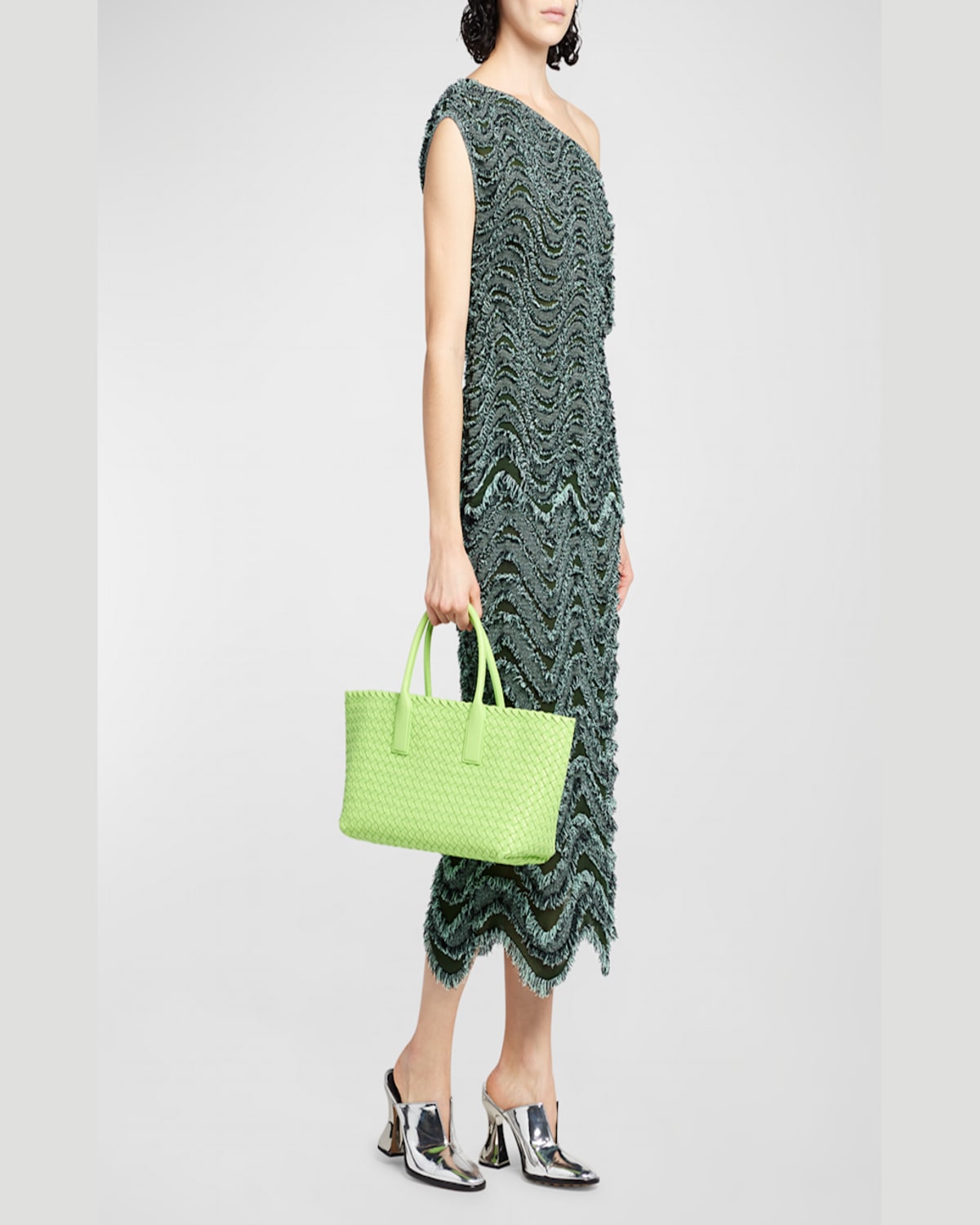 Bottega Veneta Small Cabat Bag In Apple Green-gold
