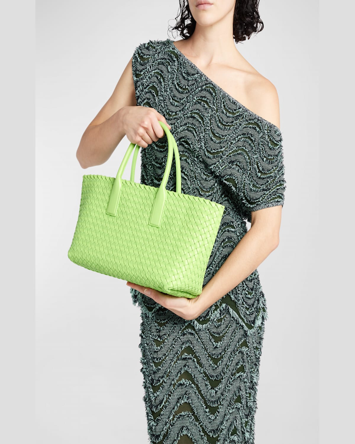 Bottega Veneta Small Cabat Bag In Apple Green-gold