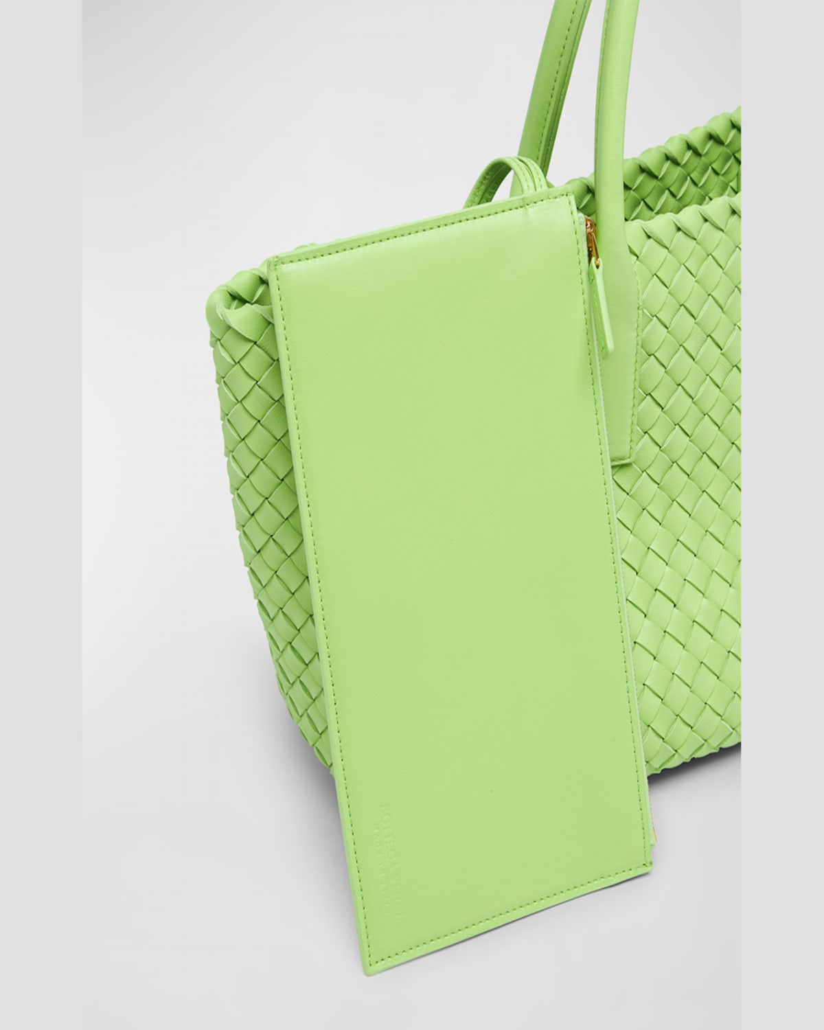 Bottega Veneta Small Cabat Bag In Apple Green-gold