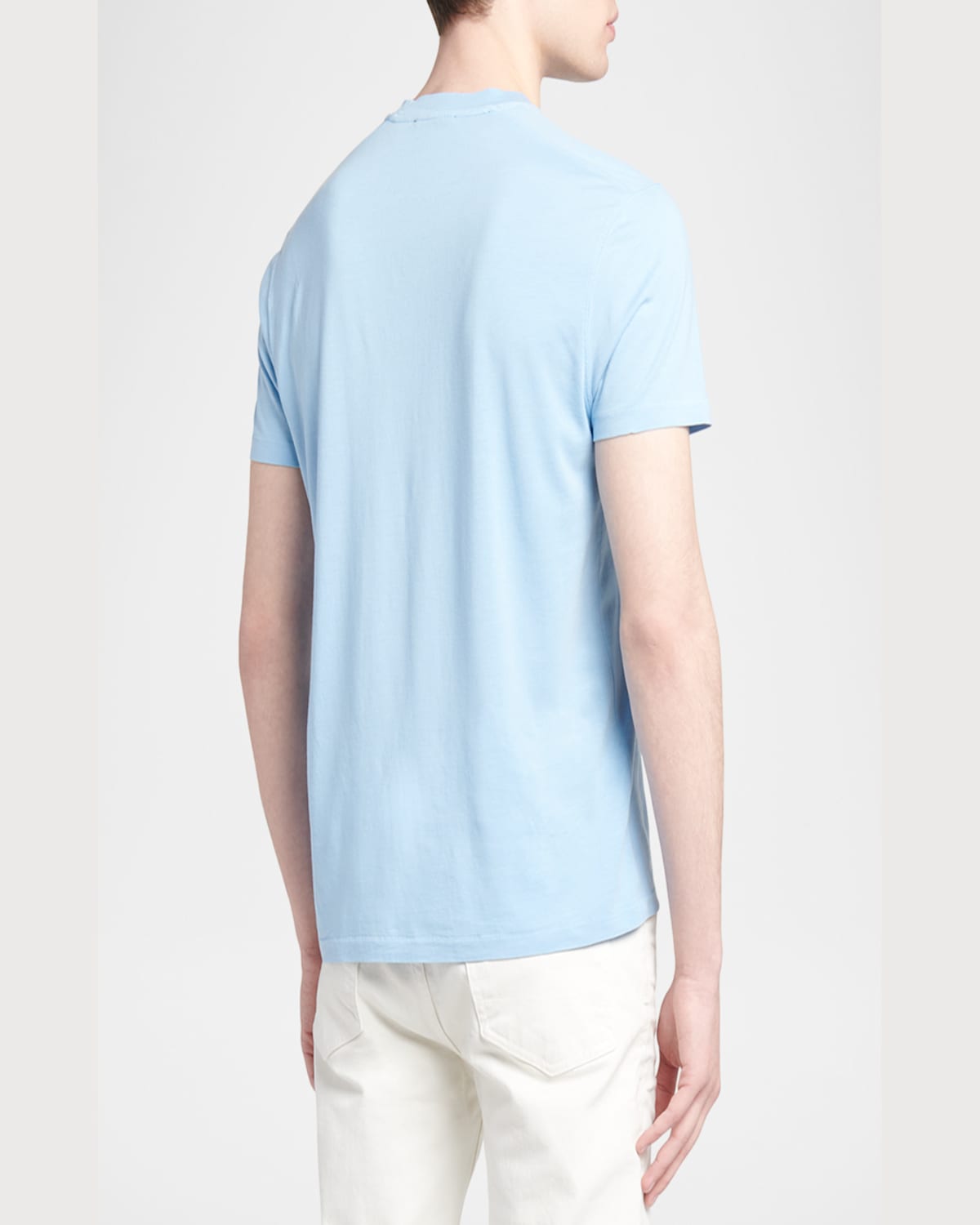 Tom Ford Men's Lyocell-cotton Crewneck T-shirt In Denim Blue