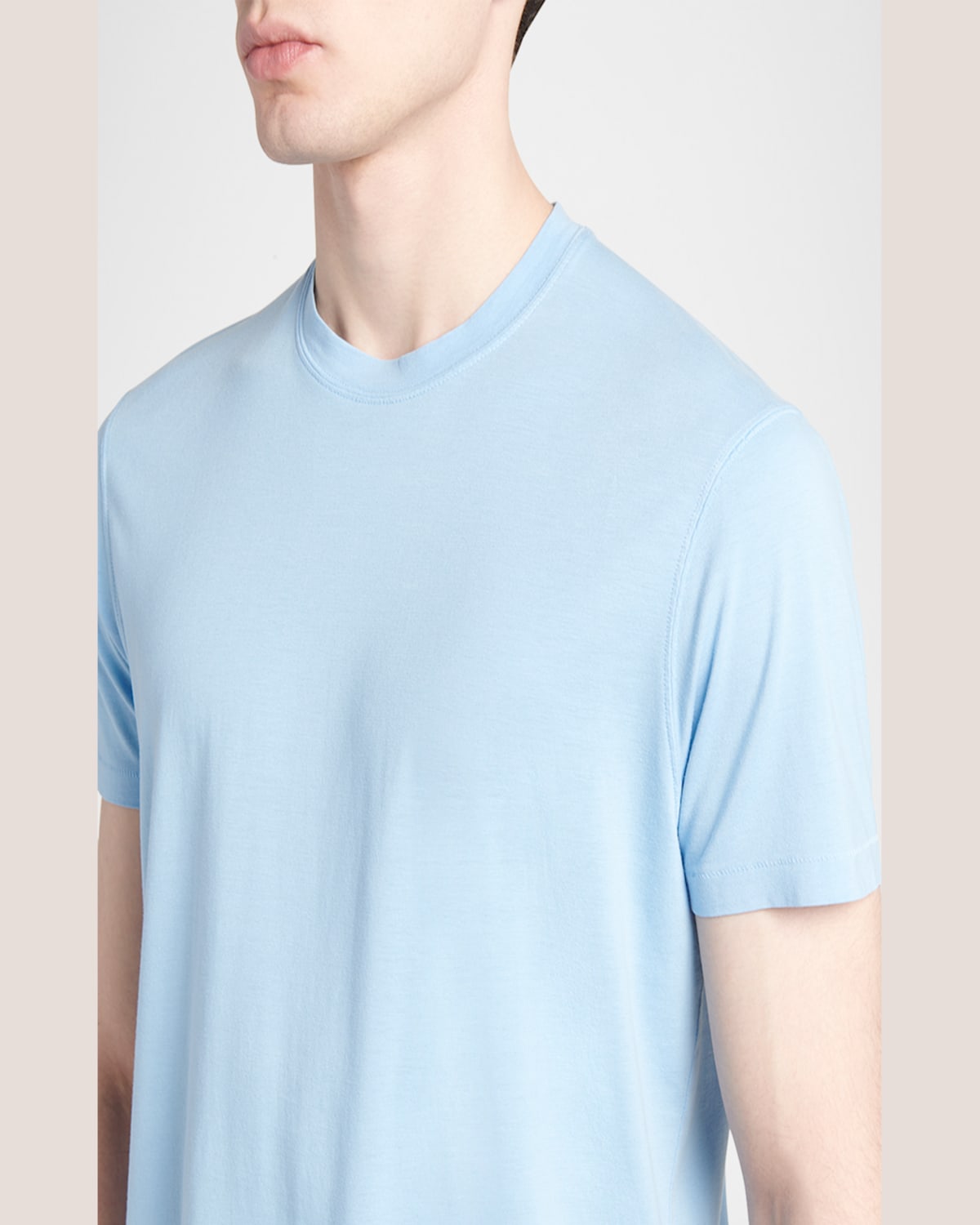 Tom Ford Men's Lyocell-cotton Crewneck T-shirt In Denim Blue