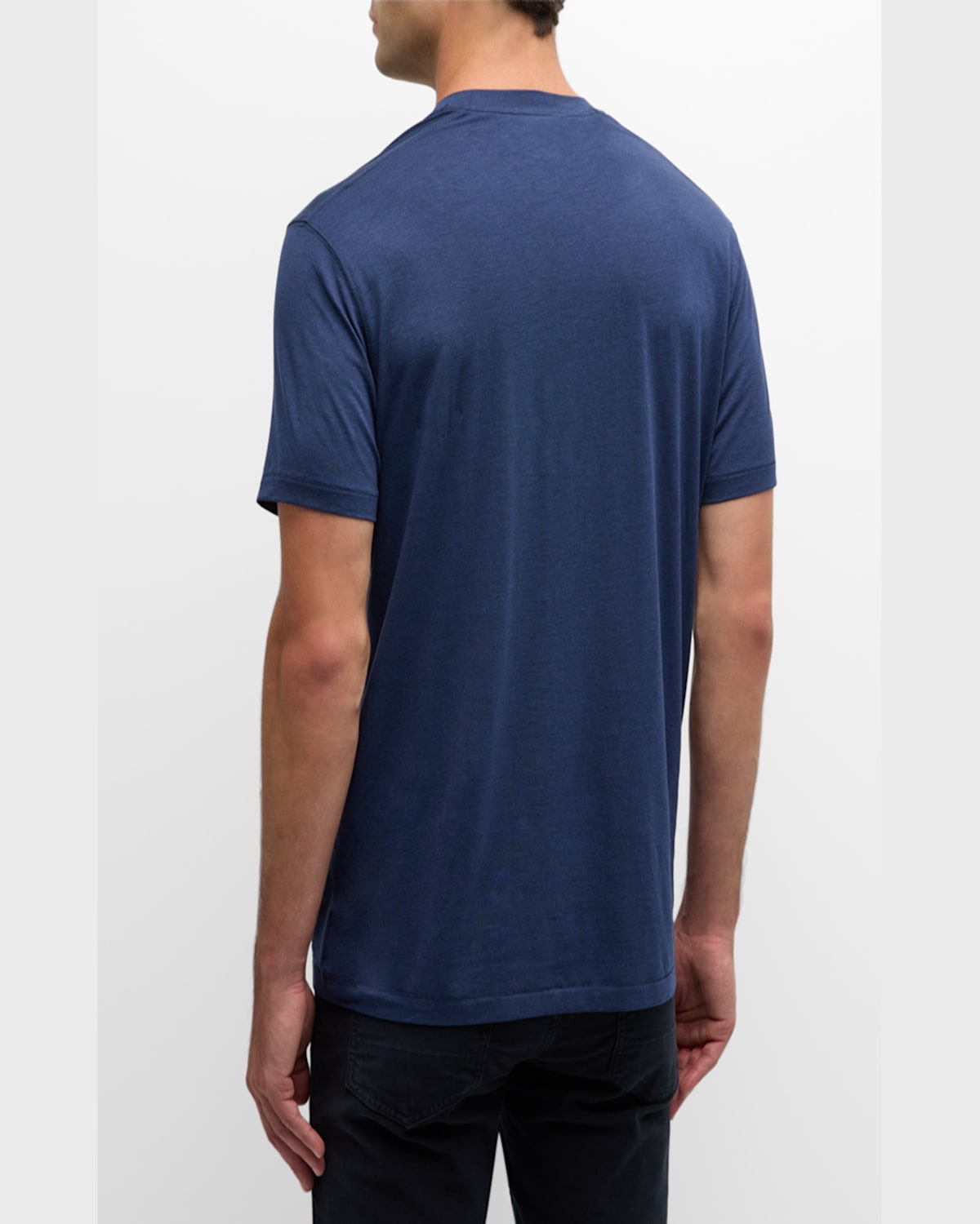 Tom Ford Men's Lyocell-cotton Crewneck T-shirt In Denim Blue