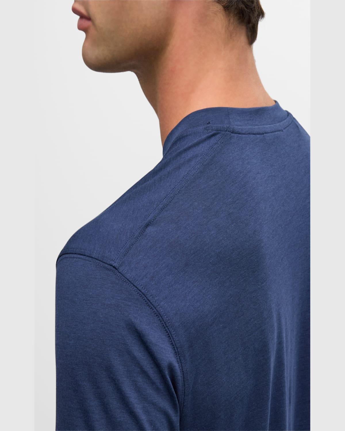 Tom Ford Men's Lyocell-cotton Crewneck T-shirt In Denim Blue