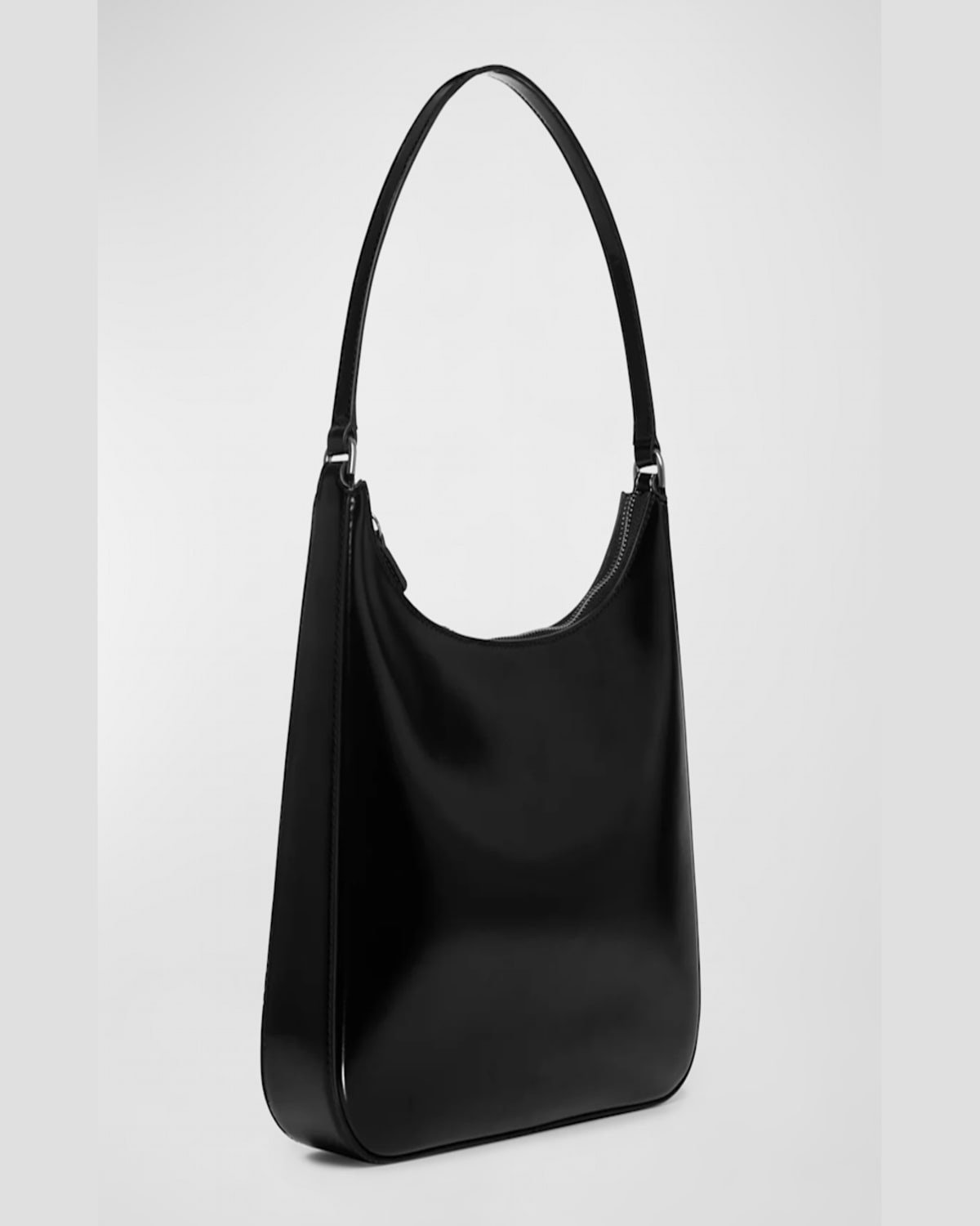 Staud Alec Zip Leather Shoulder Bag In Cream Contrast