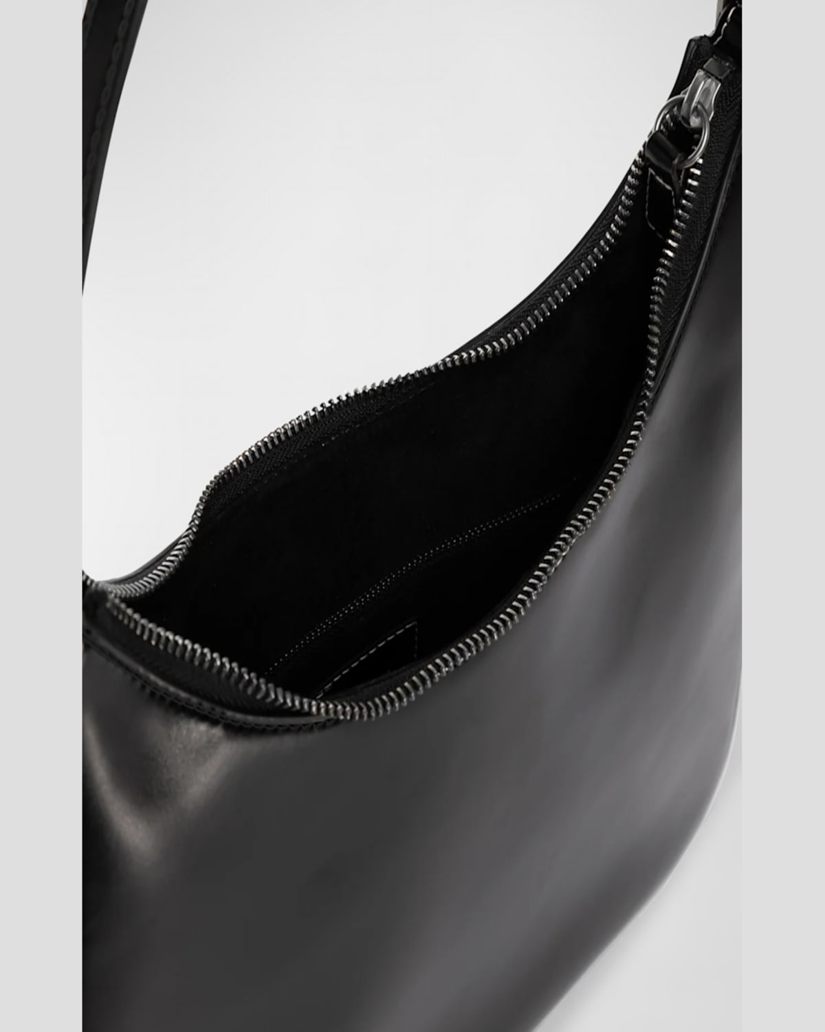 Staud Alec Zip Leather Shoulder Bag In Cream Contrast