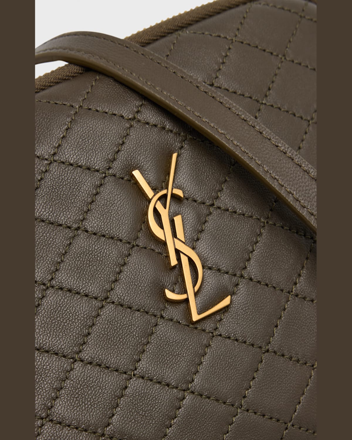 Saint Laurent Gaby Mini Ysl Crossbody Bag In Quilted Leather In Rouge Cabernet