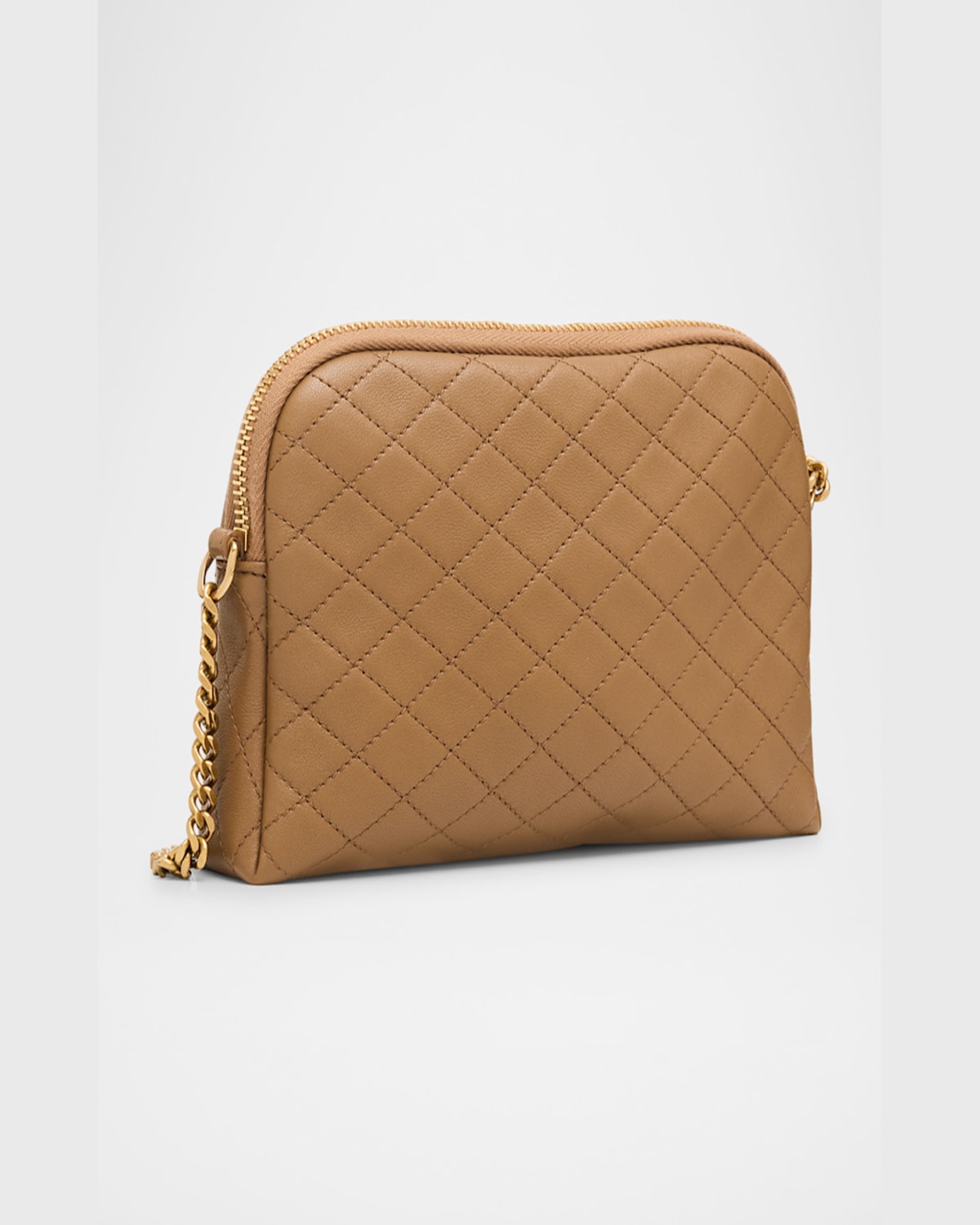 Saint Laurent Gaby Mini Ysl Crossbody Bag In Quilted Leather In Dark Cork