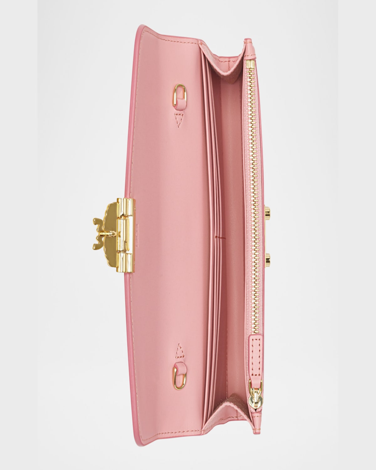 Mcm Tracy Large Monogram Wallet On Chain In Soft Pink