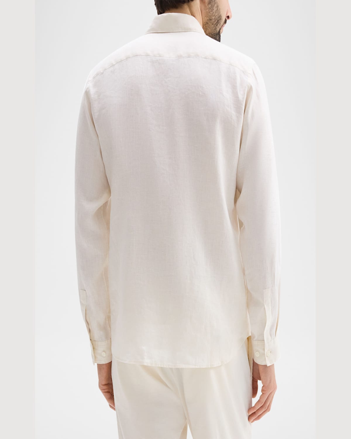 Theory Men's Solid Linen Sport Shirt In Neutral