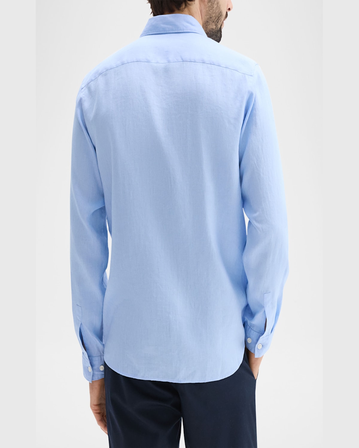 Theory Men's Solid Linen Sport Shirt In Neutral