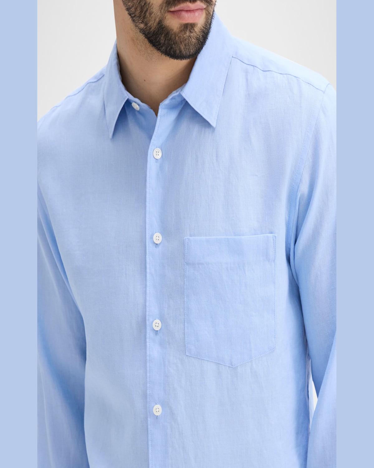 Theory Men's Solid Linen Sport Shirt In Neutral