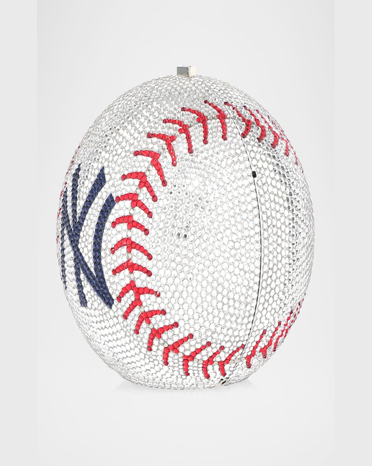 Judith Leiber Ny Yankees Baseball Minaudiere In Silver Rhine Multi