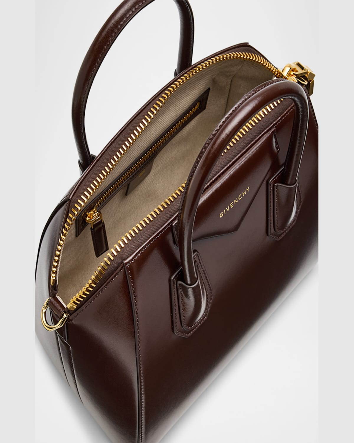 Givenchy Antigona Small Top Handle Bag In Box Leather In Ebony Brown