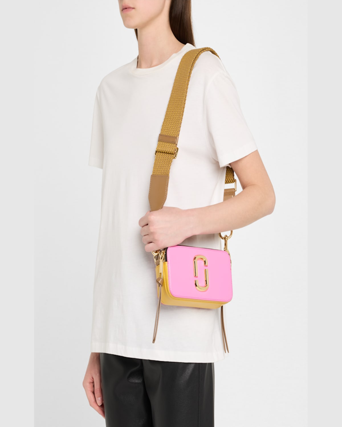 Marc Jacobs The Colorblock Snapshot In Bow Pink Multi