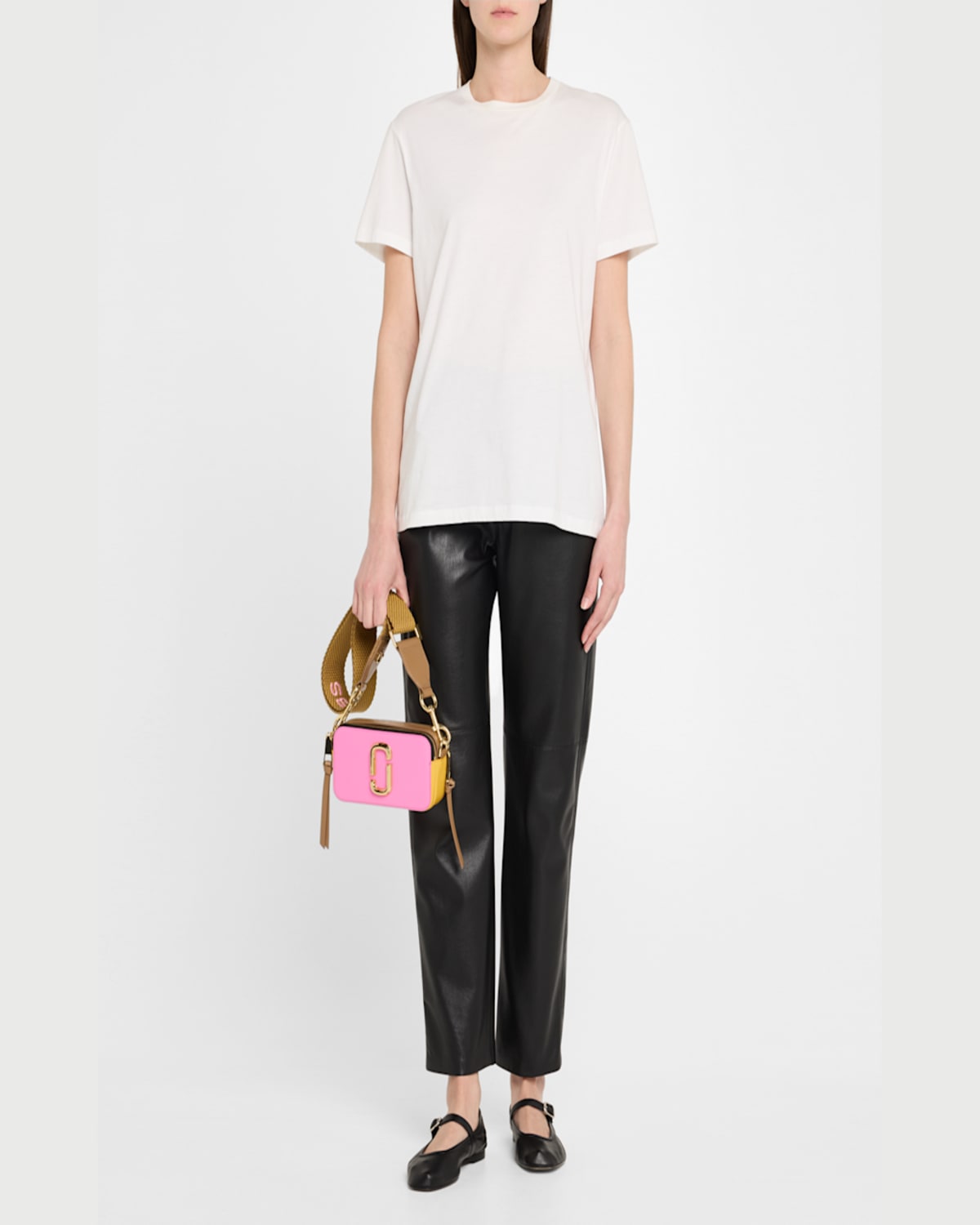 Marc Jacobs The Colorblock Snapshot In Bow Pink Multi