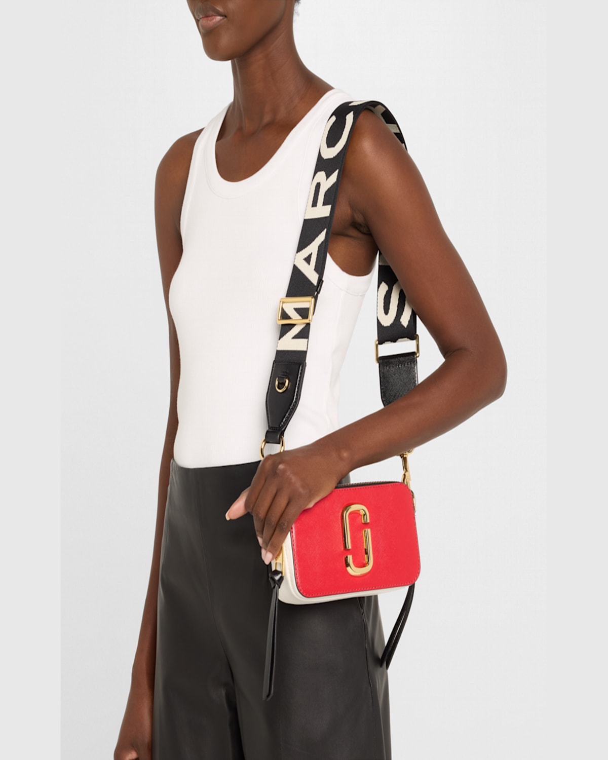 Marc Jacobs The Colorblock Snapshot In Bow Pink Multi