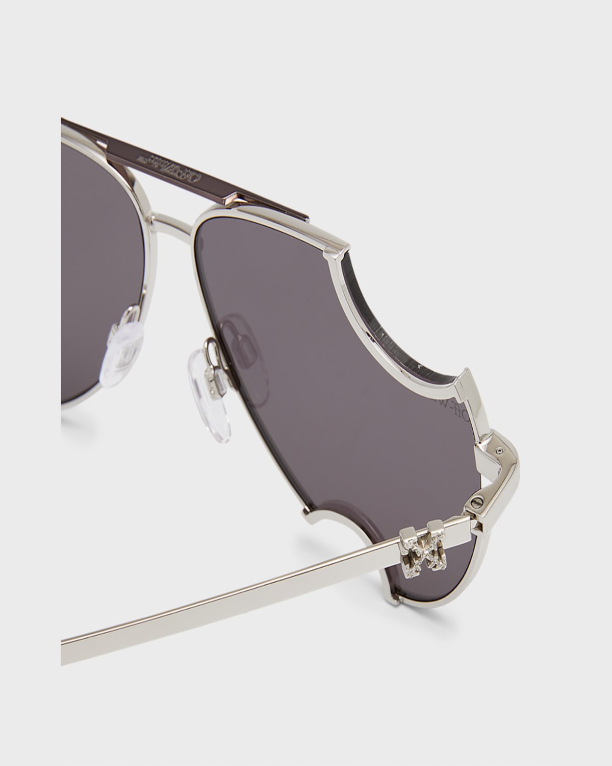 OFF-WHITE MEN'S DALLAS METEOR METAL AVIATOR SUNGLASSES 