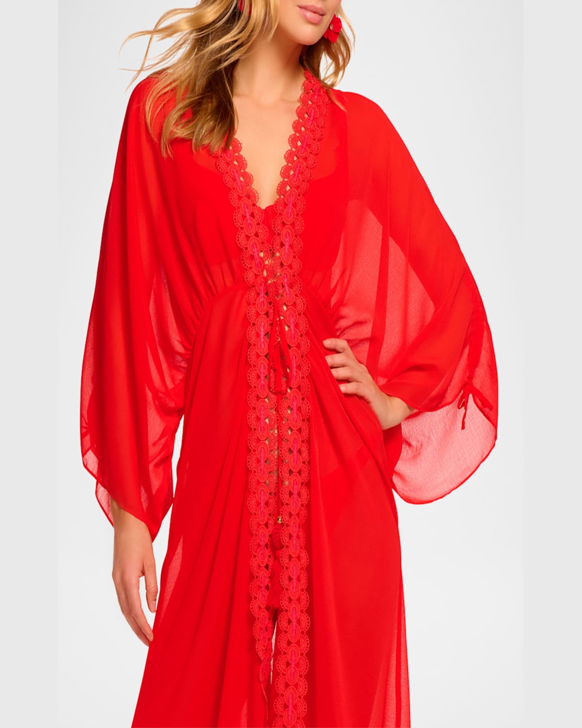 Shop Ramy Brook Raelynn Coverup Maxi Dress In Flame