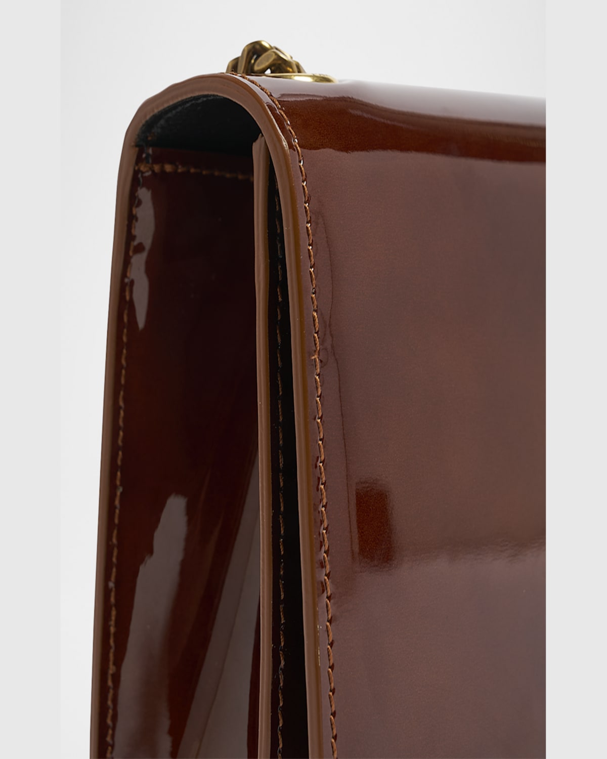 Saint Laurent Kate Small Ysl Crossbody Bag In Patent Leather In Chataigne