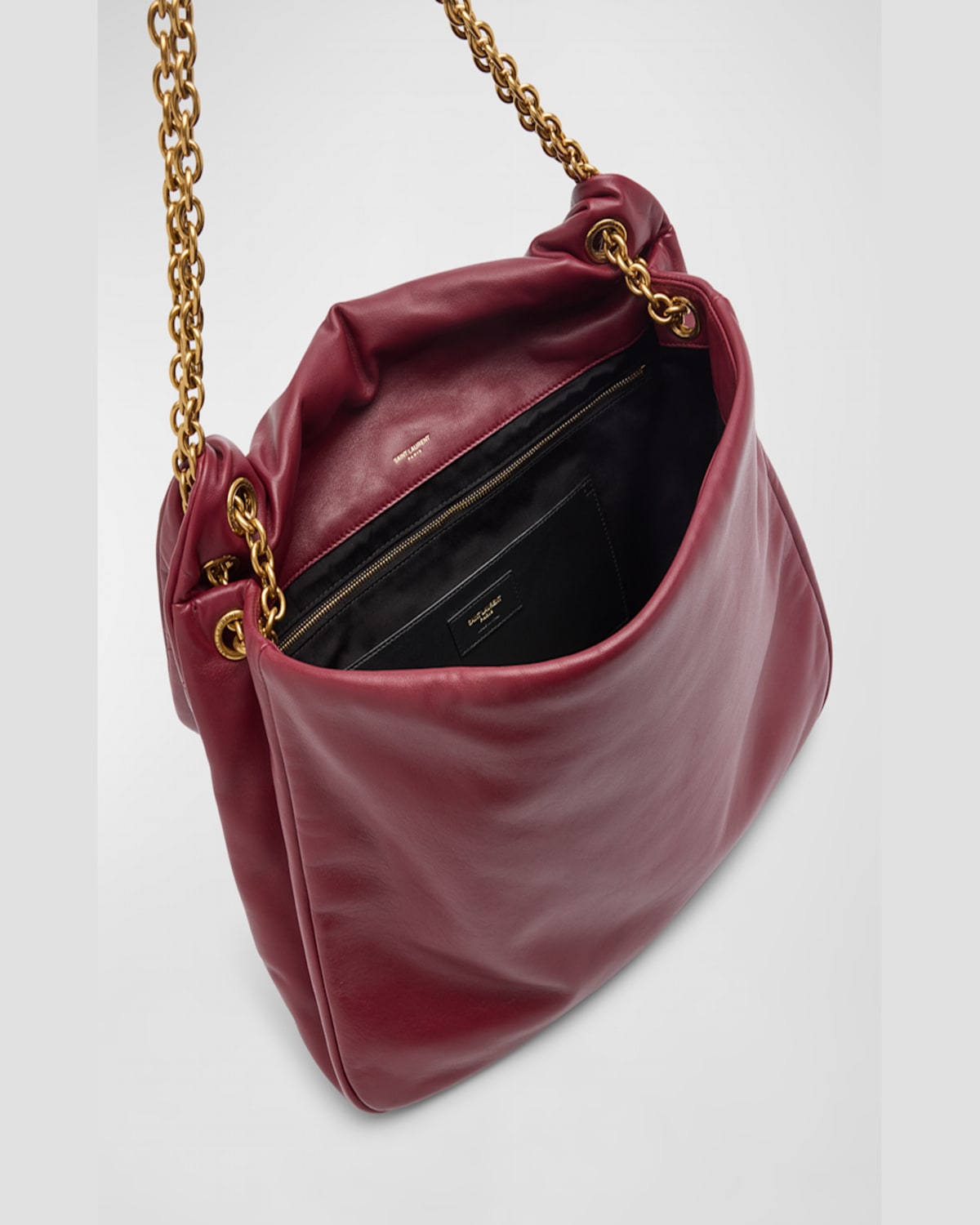 Saint Laurent Jamie 4.3 Maxi Ysl Shoulder Bag In Smooth Leather In New Dark Bordeaux
