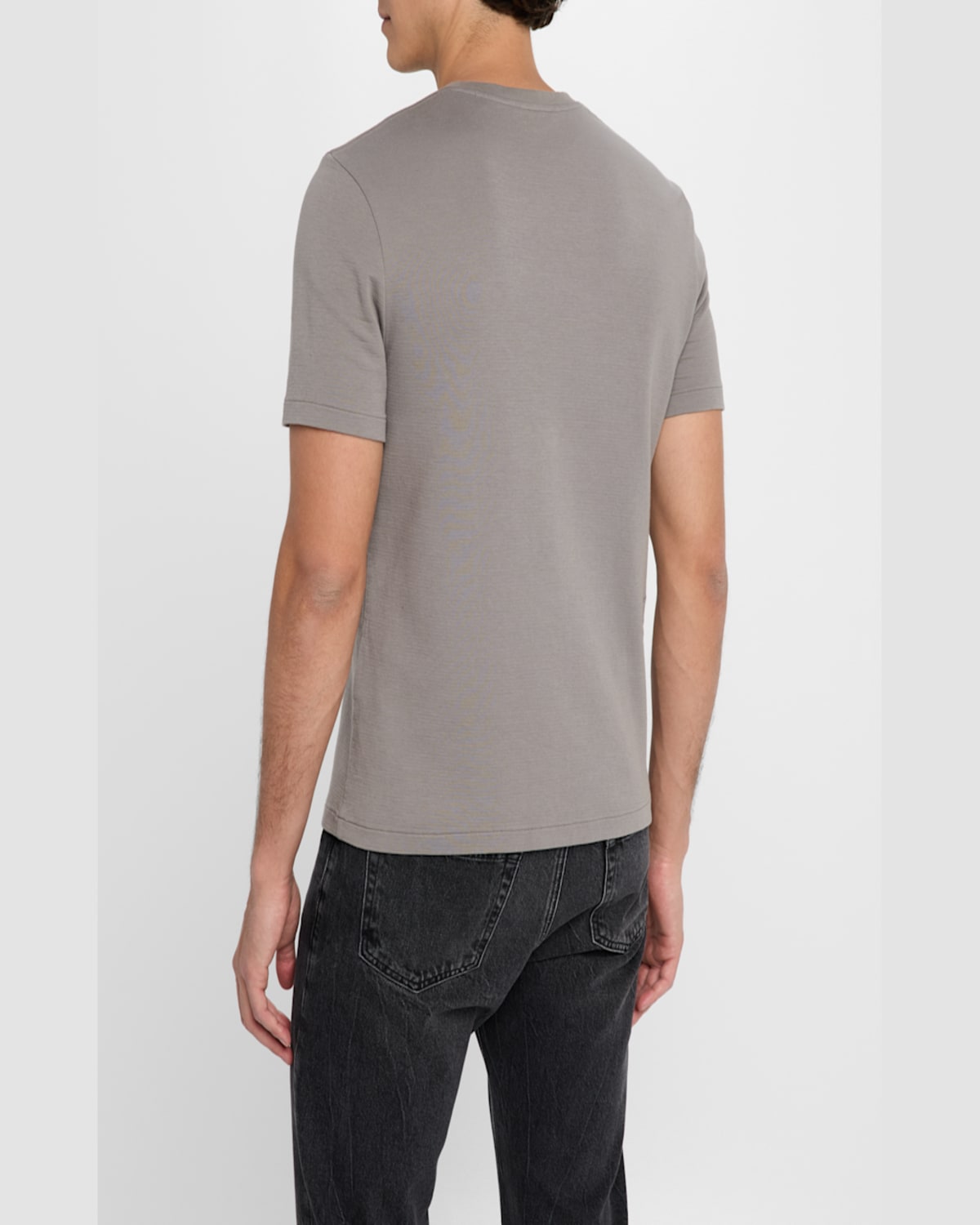 Frame Mens Crewneck Brand-embroidered Regular-fit Cotton-jersey T-shirt Storm Grey In Gray