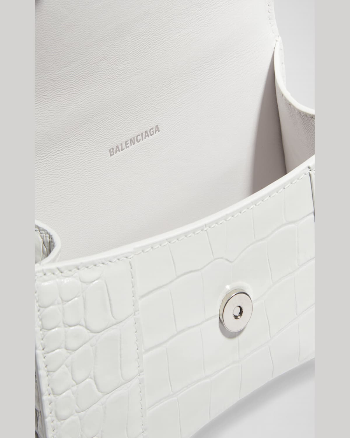 Balenciaga Hourglass Xs Croc-embossed Bag In 1000 Black