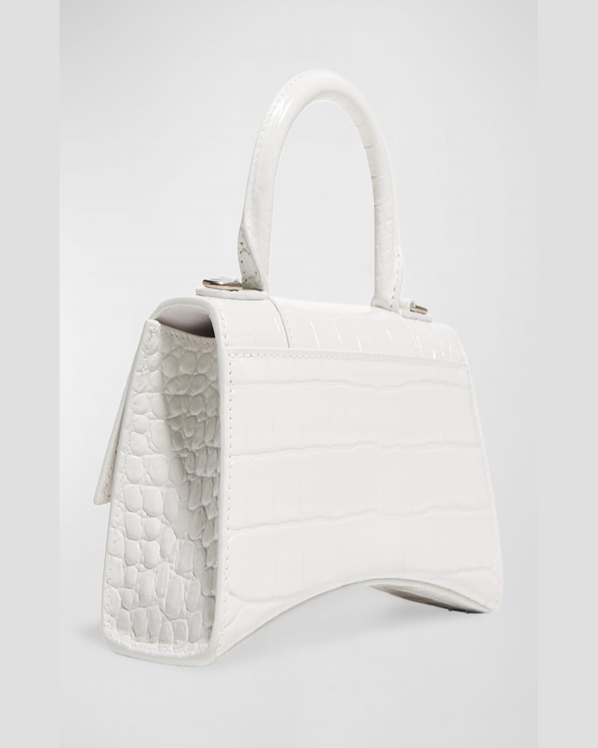 Balenciaga Hourglass Xs Croc-embossed Bag In 1000 Black