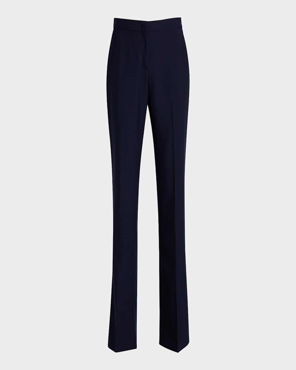 Another Tomorrow Merino Wool Classic Trousers In Navy